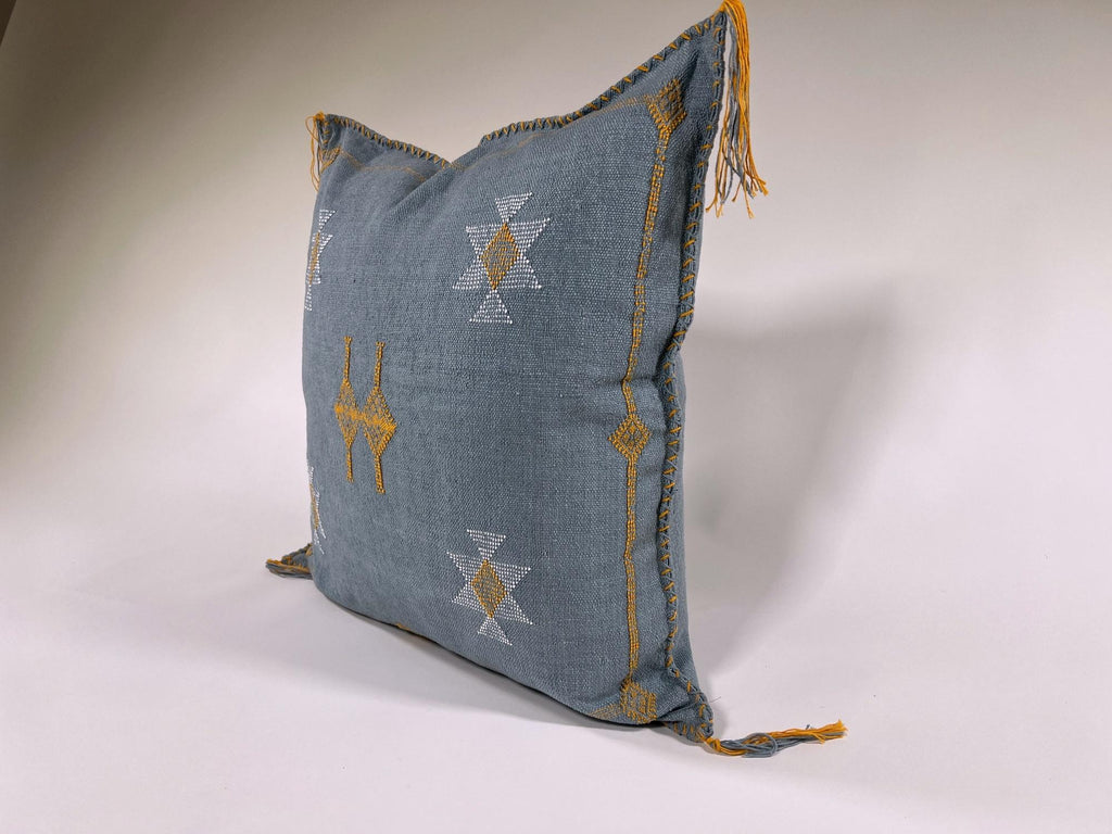 Moroccan Silk Cushion Cover, Handmade Embroidered Pillowcase, Boho Sofa Couch Bed Decor - product image 6