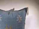 Moroccan Silk Cushion Cover, Handmade Embroidered Pillowcase, Boho Sofa Couch Bed Decor - product image 2