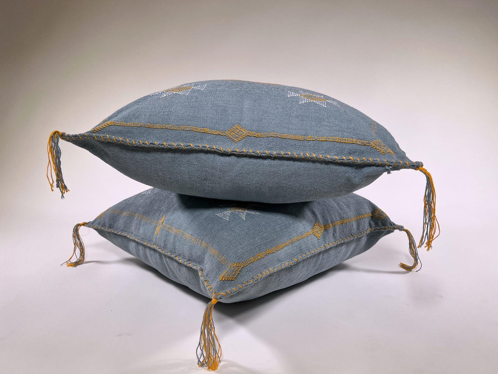 Moroccan Silk Cushion Cover, Handmade Embroidered Pillowcase, Boho Sofa Couch Bed Decor - product image 8