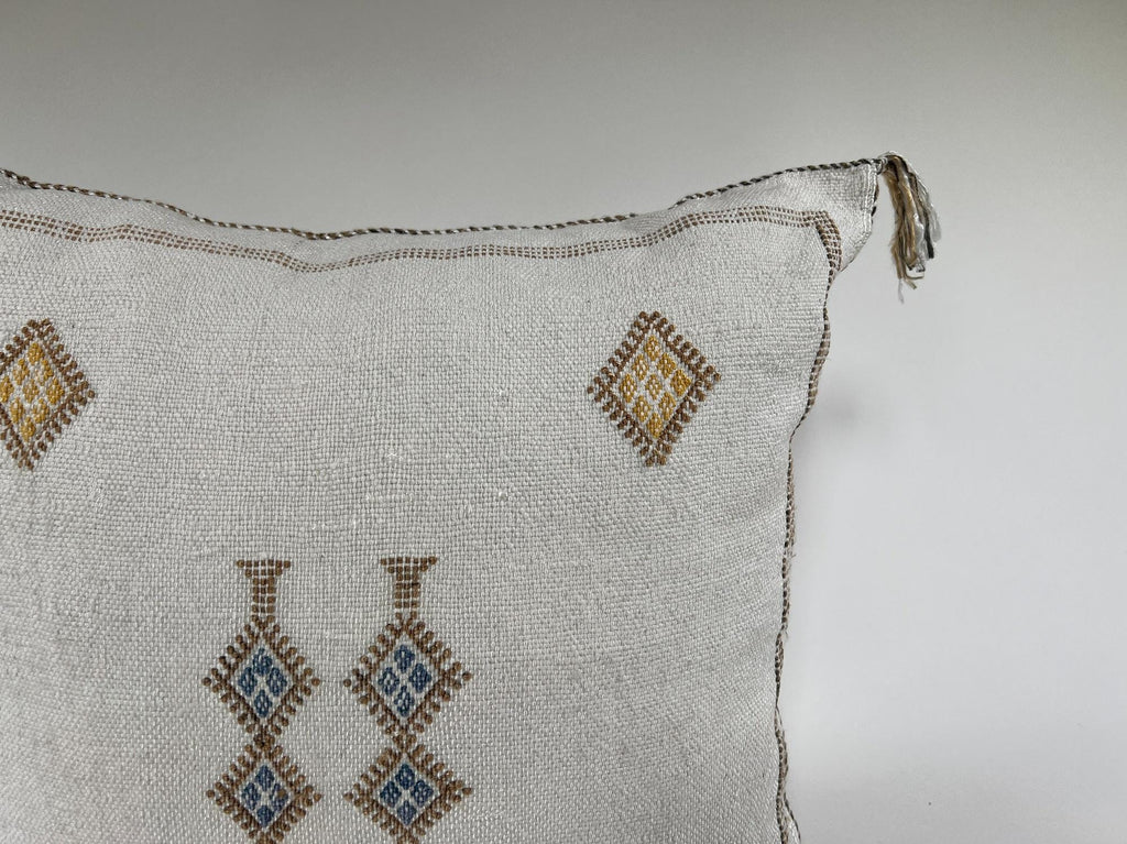 Handmade Moroccan Pillow Cover, Silk Embroidered Cushion Case, Boho Living Room Bedroom Decor - product image 3