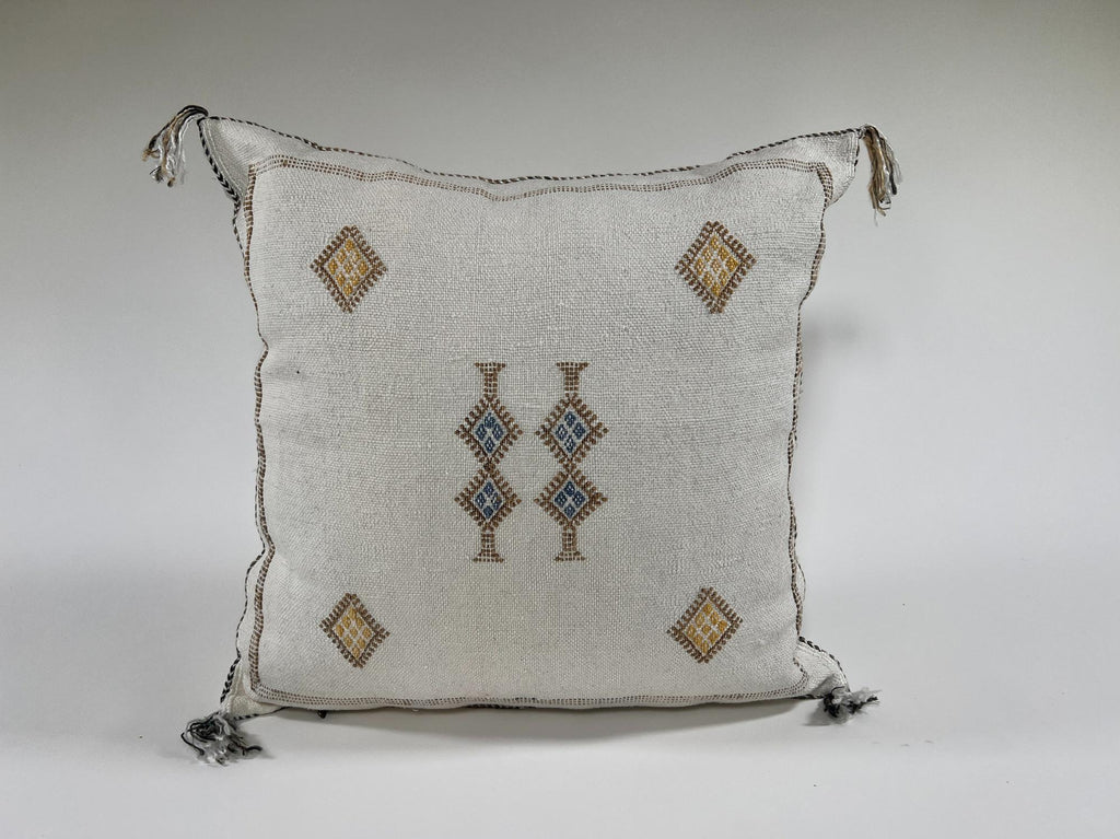 Handmade Moroccan Pillow Cover, Silk Embroidered Cushion Case, Boho Living Room Bedroom Decor - product image 2