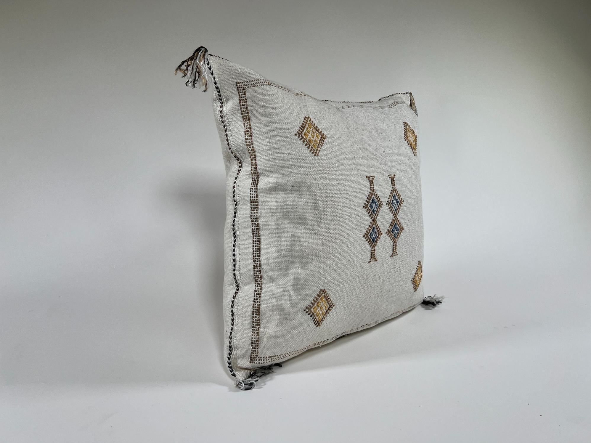 Handmade Moroccan Pillow Cover, Silk Embroidered Cushion Case, Boho Living Room Bedroom Decor - product image 6