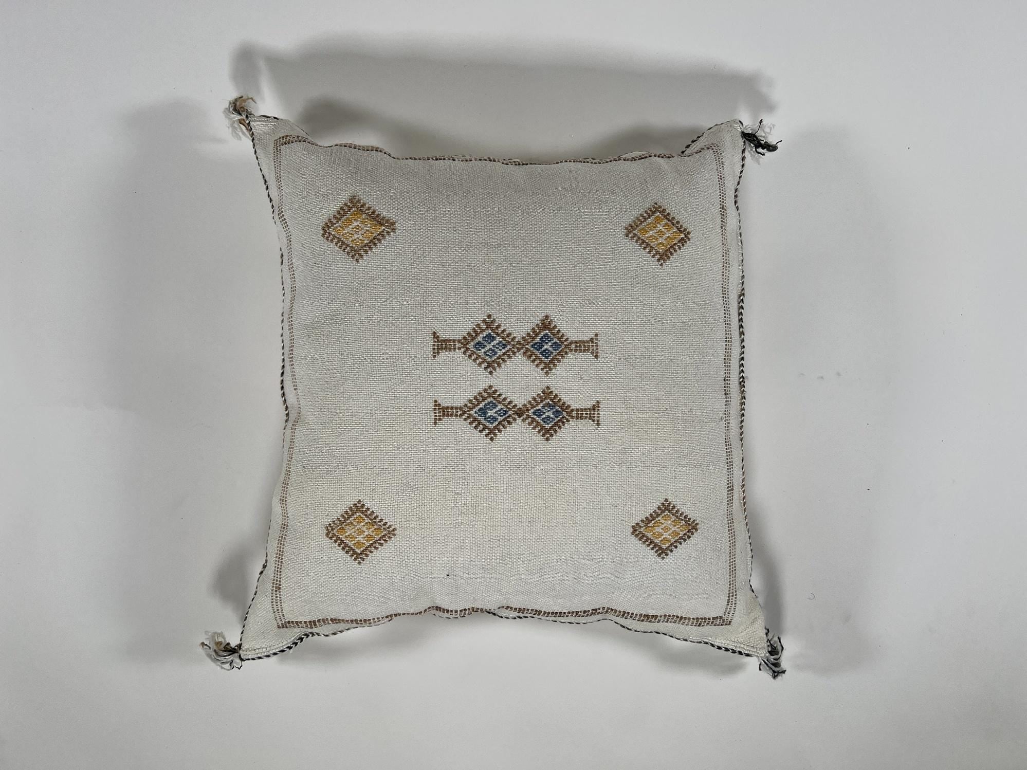 Handmade Moroccan Pillow Cover, Silk Embroidered Cushion Case, Boho Living Room Bedroom Decor - product image 7