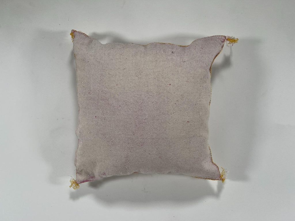 Luxury Silk Pillow Cover, Handmade Moroccan Cushion Case, Embroidered Boho Sofa Bed Accent - product image 9