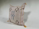 Luxury Silk Pillow Cover, Handmade Moroccan Cushion Case, Embroidered Boho Sofa Bed Accent - product image 5