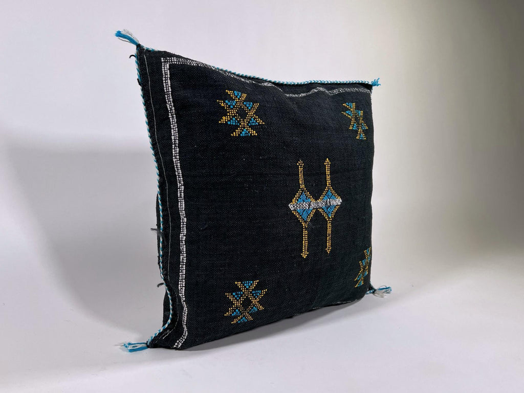 Handmade Moroccan Silk Pillow Cover, Embroidered Boho Cushion Case, Luxury Sofa Bed Decor - product image 5