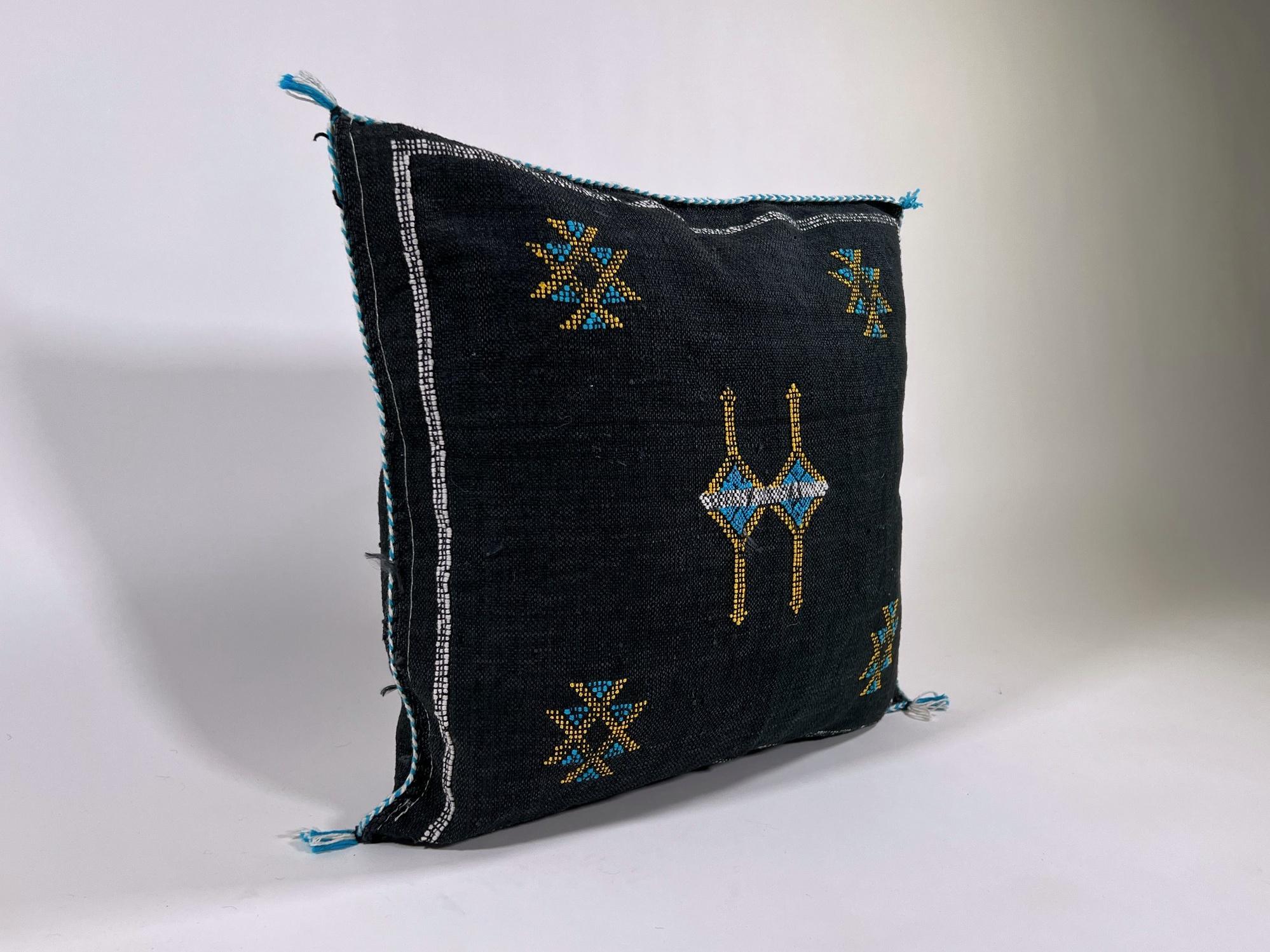 Handmade Moroccan Silk Pillow Cover, Embroidered Boho Cushion Case, Luxury Sofa Bed Decor - product image 5