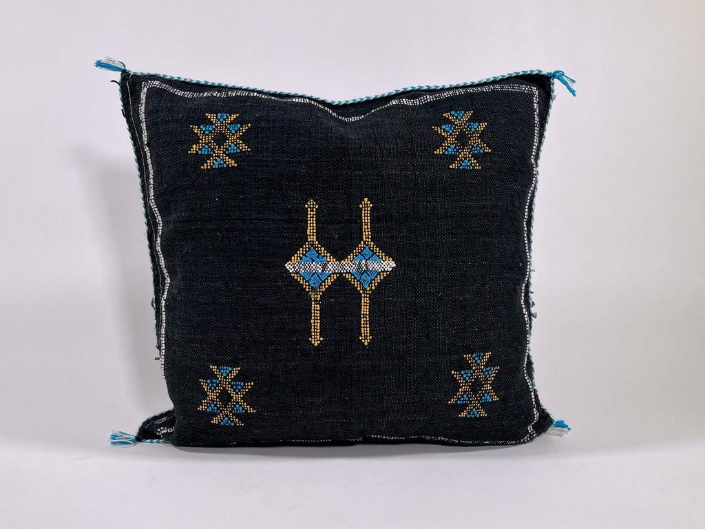 Handmade Moroccan Silk Pillow Cover, Embroidered Boho Cushion Case, Luxury Sofa Bed Decor - product image 3