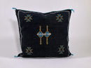 Handmade Moroccan Silk Pillow Cover, Embroidered Boho Cushion Case, Luxury Sofa Bed Decor - product image 3