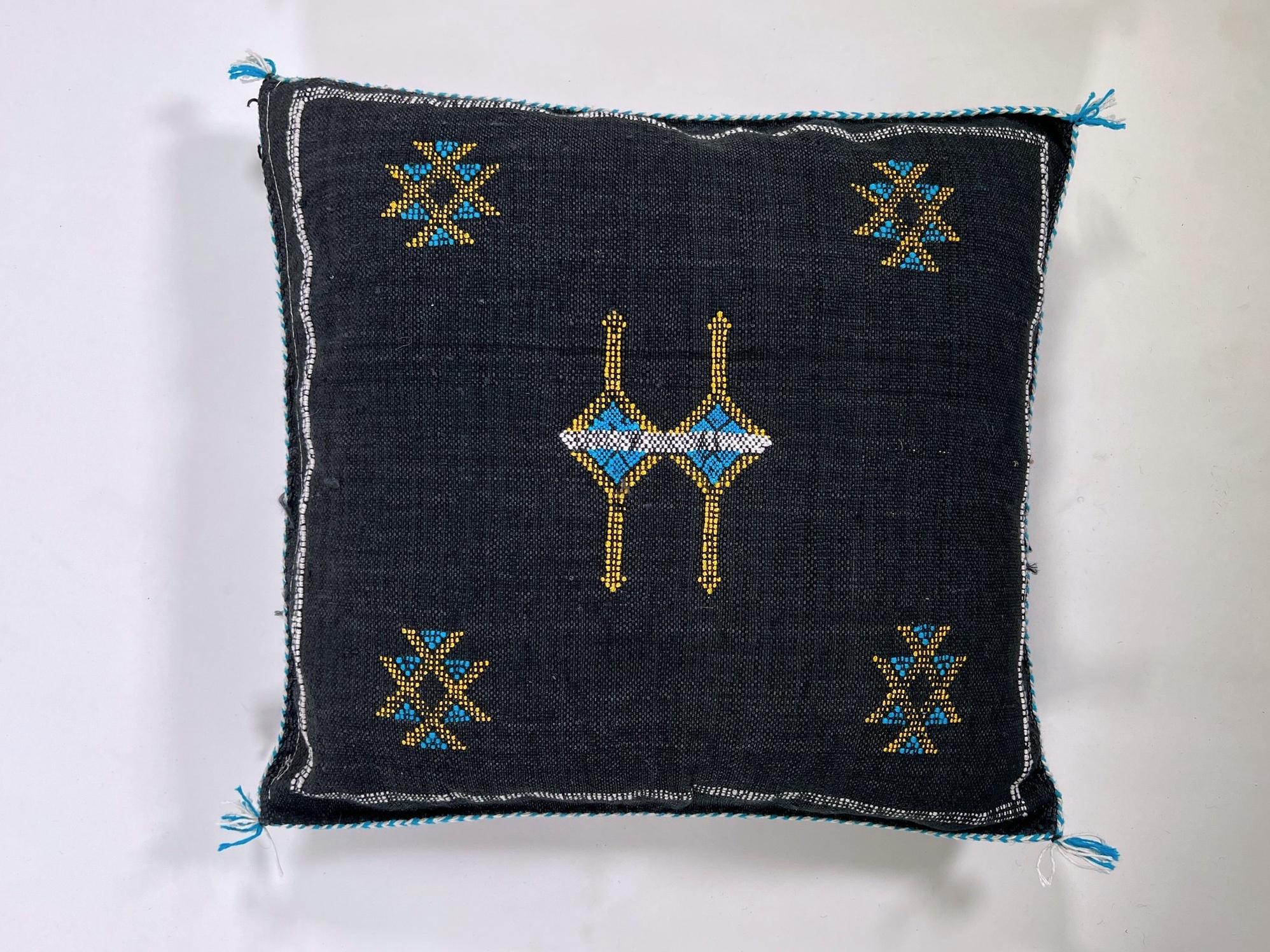 Handmade Moroccan Silk Pillow Cover, Embroidered Boho Cushion Case, Luxury Sofa Bed Decor - product image 6
