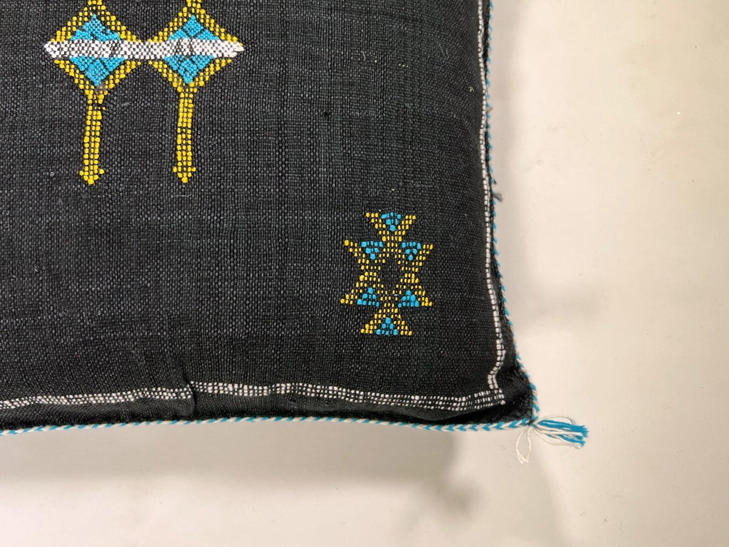 Handmade Moroccan Silk Pillow Cover, Embroidered Boho Cushion Case, Luxury Sofa Bed Decor - product image 8