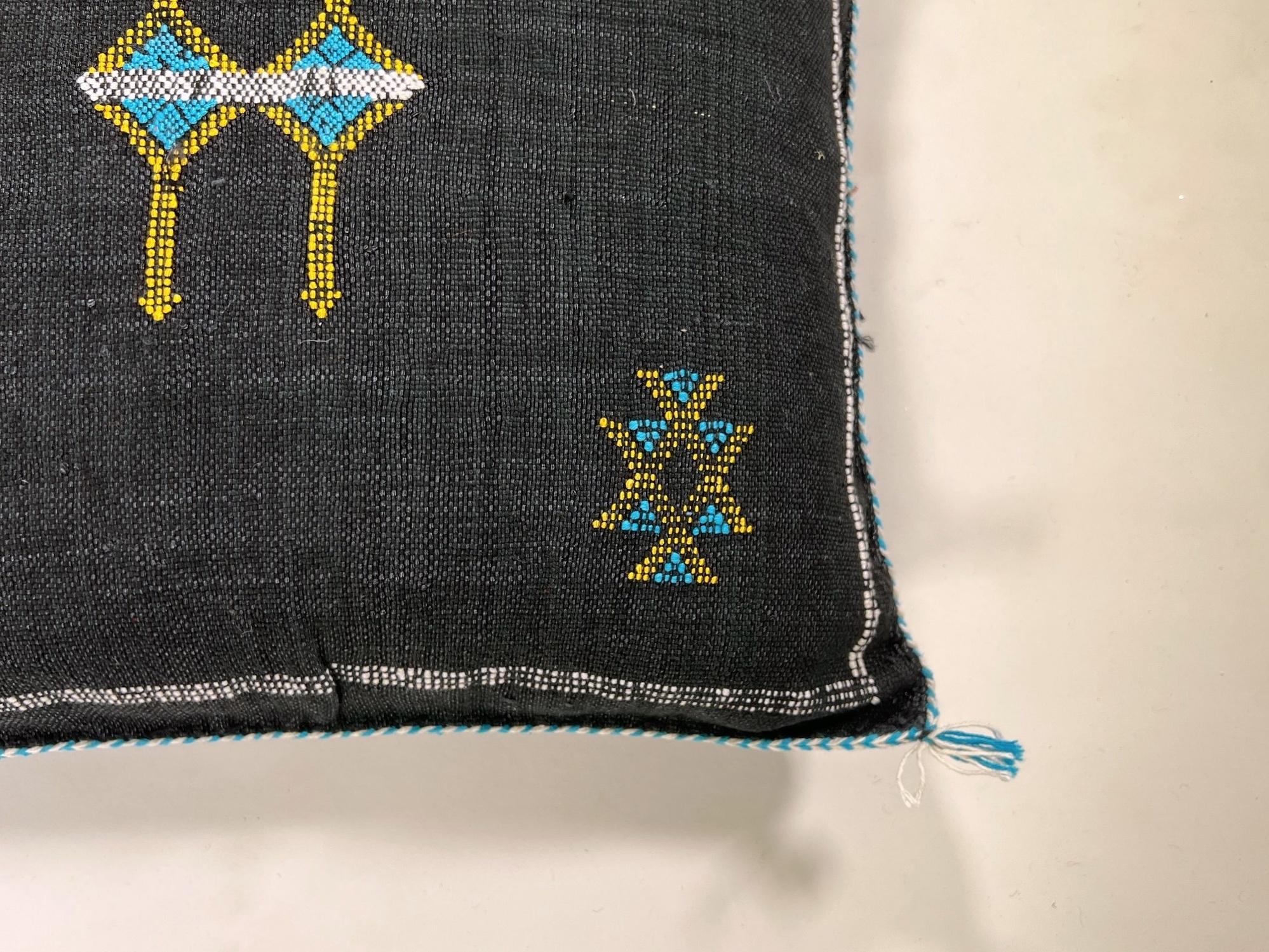 Handmade Moroccan Silk Pillow Cover, Embroidered Boho Cushion Case, Luxury Sofa Bed Decor - product image 8
