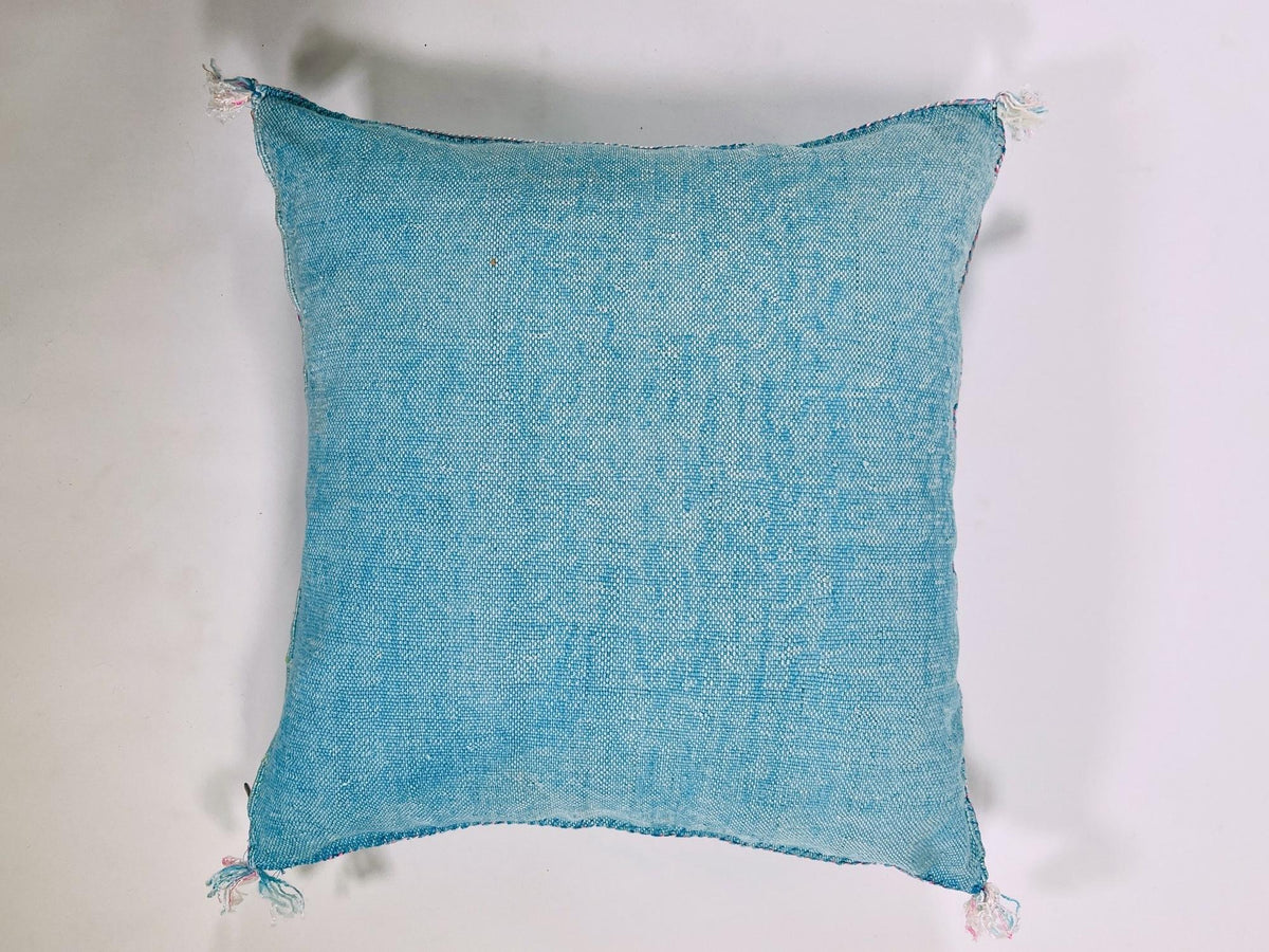 Silk Moroccan Pillow Cover, Handmade Embroidered Cushion Case, Boho Decorative Sofa Bed Accent - product image 9