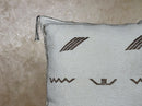 Light Blue Moroccan Cactus Silk Pillow Cover, Handmade Boho Kilim Cushion With Embroidery, Tassels, Luxur - product image 5