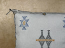 Light Blue Sabra Silk Pillow Cover, Moroccan Boho Woven Cushion Cover, Geometric Kilim Throw Pillow, Hand - product image 6