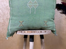 Sage Green Cactus Silk Pillow Cover, Moroccan Boho Cushion, Green and Gold Kilim Pillow, Handmade Luxury - product image 4