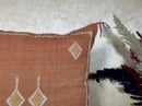 Terracotta Moroccan Pillow Cover, Handmade Boho Cushion with Geometric Embroidery, Woven Sabra Style Pill - product image 6