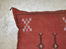 Terracotta Kilim Pillow Cover, Moroccan Sabra Silk Pillow, Handmade Bohemian Pillowcase, Rust Decorative - product image 4