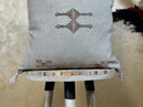 Silver Silk Pillow Cover, Handmade Moroccan Sabra Pillow Cover, Boho Berber Cushion Case With Embroidery - product image 3