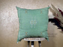 Sage Green Cactus Silk Pillow Cover, Moroccan Boho Cushion, Green and Gold Kilim Pillow, Handmade Luxury - product image 1