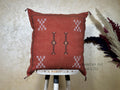 Terracotta Kilim Pillow Cover, Moroccan Sabra Silk Pillow, Handmade Bohemian Pillowcase, Rust Decorative - product image 1