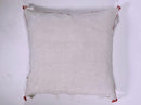 Cream Moroccan Silk Pillow Cover, Beige Boho Kilim Cushion with Grey Geometric Embroidery & Tassel Corner - product image 10