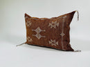 Brown Rust Moroccan Cactus Silk Pillow Cover, Berber Geometric Boho Cushion, Handmade Sabra Silk Decor - product image 4