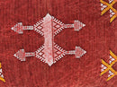 Red Moroccan Kilim Pillow Cover, Handmade Silk Boho Lumbar Pillow with Berber Embroidery and Tassel Corne - product image 8