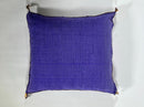 Purple Blue Moroccan Silk Pillow Cover, Handmade Berber Boho Cushion with White Geometric Embroidery - product image 9