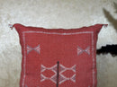 Terracotta Moroccan Pillow Cover, Handmade Kilim Cushion, Bohemian Woven Pillow Case, Ivory Stitch Boho D - product image 5
