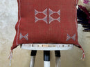 Rust Moroccan Pillow Cover, Cactus Silk Cushion, Boho Kilim Pillowcase, Handmade Embroidered Cushion Cove - product image 2