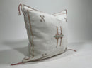 White Moroccan Silk Pillow Cover, Berber Kilim Embroidery Boho Fringe Pillow Sham, Handmade Cushion Cover - product image 3