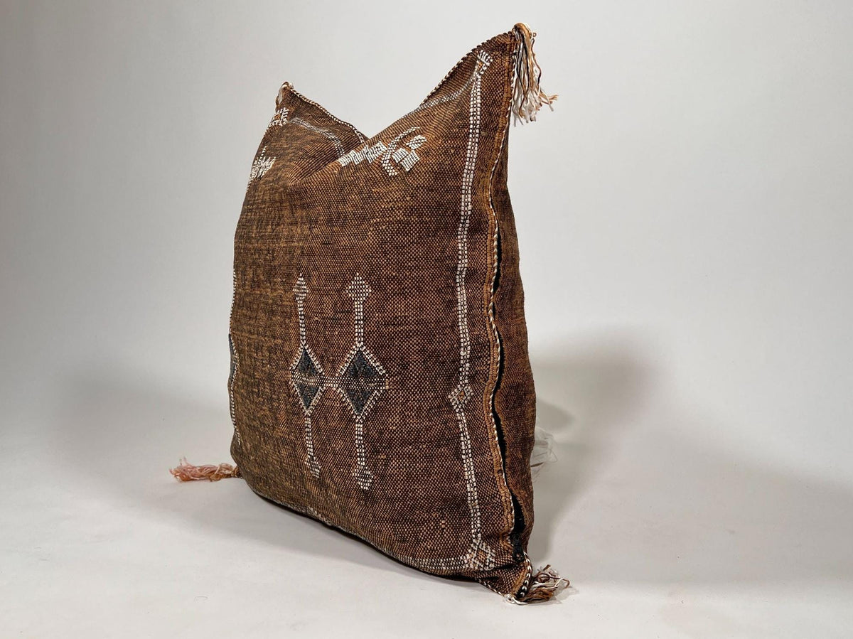 Brown Kilim Pillow Cover, Boho Pillow, Handmade Moroccan Cushion Cover, Textured Woven Pillow for Sofa Be - product image 4