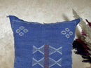 Navy Blue Moroccan Sabra Silk Pillow Cover, Handmade Kilim Style Boho Pillowcase, Woven Cushion Sham, Lux - product image 3