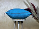 Blue Cactus Silk Pillow Cover, Moroccan Cushion, Handmade Boho Pillowcase, Embroidered Sabra Silk Pillow - product image 9