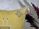 Mustard Gold Silk Pillow Cover, Handmade Boho Pillowcase, Beni Ourain Cushion, Moroccan Geo Pillow for Lu - product image 4