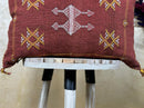 Rust Moroccan Cactus Silk Pillow Cover, Handmade Berber Style Cushion, Boho Embroidered Pillowcase, Luxur - product image 2