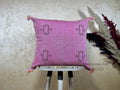 Dusty Pink Silk Pillow Cover, Handmade Moroccan Kilim Cushion, Mauve Boho Pillowcase, Luxury Custom Gift - product image 1