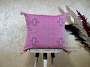 Dusty Pink Silk Pillow Cover, Handmade Moroccan Kilim Cushion, Mauve Boho Pillowcase, Luxury Custom Gift - product image 1