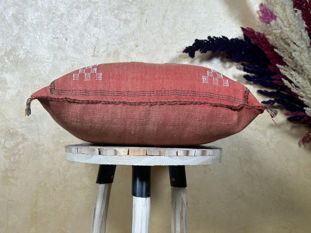 Rose Moroccan Sabra Silk Pillow Cover, Handmade Boho Cushion, Kilim Pillow Case, Luxury Decorative Pillow - product image 8