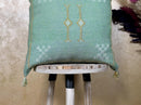 Turquoise Cactus Silk Pillow Cover, Handmade Moroccan Kilim Cushion with Tassels, Boho Embroidered Square - product image 3