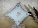 Soft Blue Moroccan Cactus Silk Pillow Cover, Handmade Boho Geometric Cushion, Woven Sabra Pillow Case, Lu - product image 4