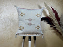 Silver Cactus Silk Pillow Cover, Moroccan Kilim Pillowcase, Gold Embroidered Boho Cushion Cover, Handmade - product image 1