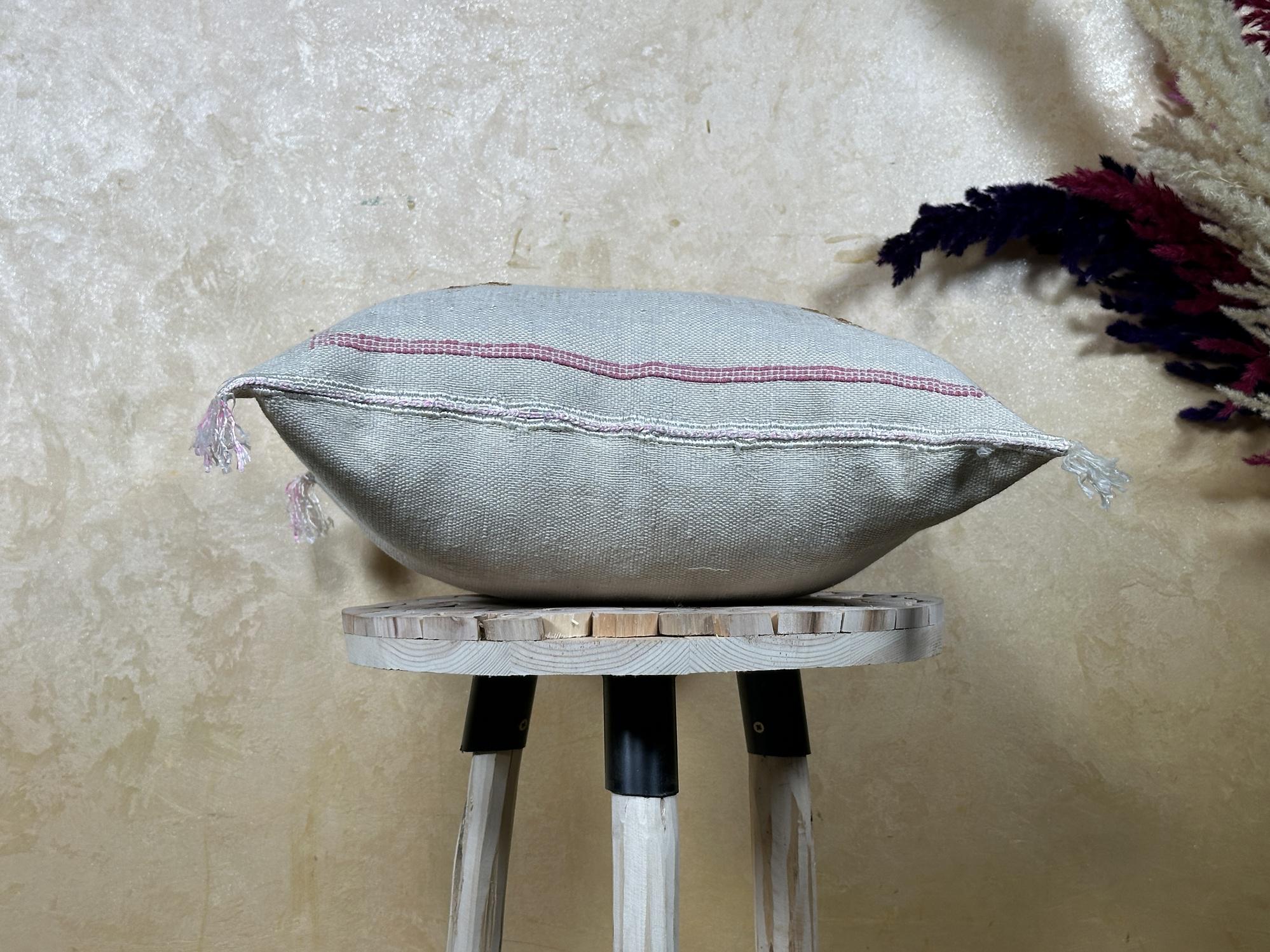 Silver Cactus Silk Pillow Cover, Moroccan Kilim Pillowcase, Gold Embroidered Boho Cushion Cover, Handmade - product image 8