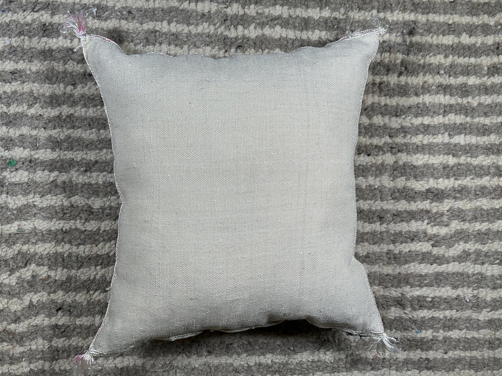 Silver Cactus Silk Pillow Cover, Moroccan Kilim Pillowcase, Gold Embroidered Boho Cushion Cover, Handmade - product image 10
