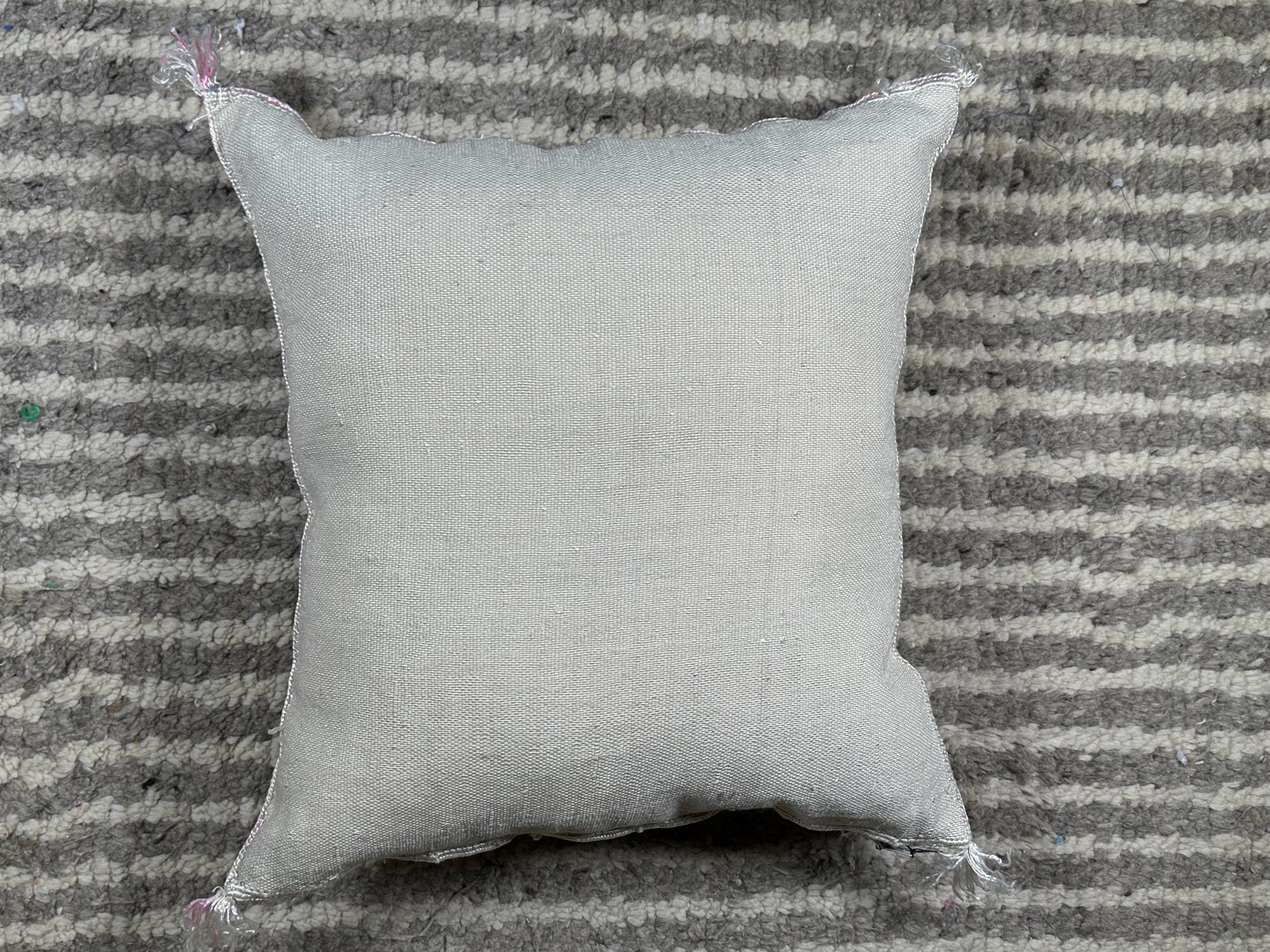 Silver Cactus Silk Pillow Cover, Moroccan Kilim Pillowcase, Gold Embroidered Boho Cushion Cover, Handmade - product image 10