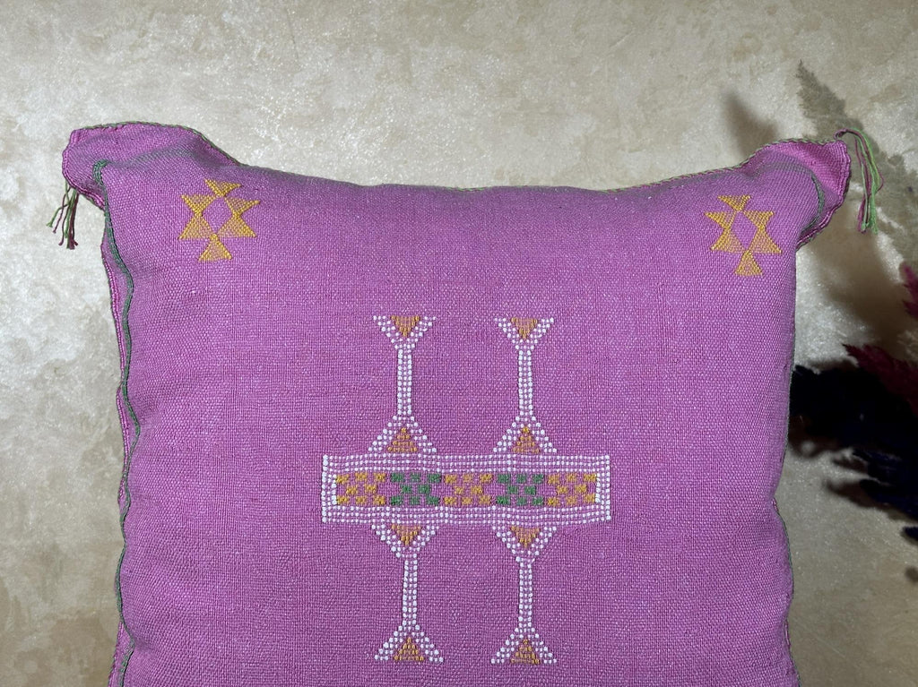 Pink Moroccan Pillow Cover, Gold Embroidered Boho Cushion, Handmade Woven Pillow for Sofa Chair Bed, Luxu - product image 3