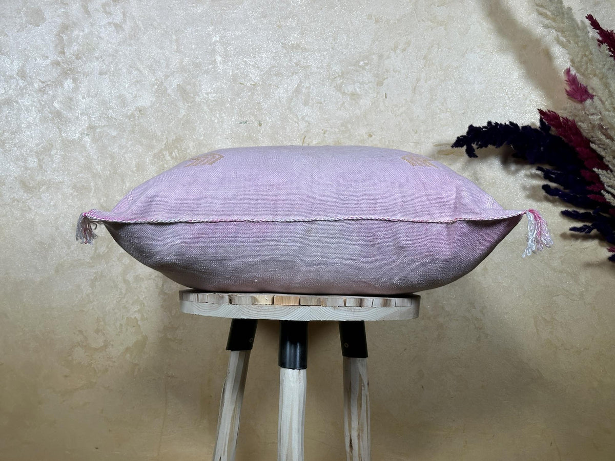 Lavender Cactus Silk Pillow Cover, Moroccan Boho Cushion, Handmade Square Pillowcase, Luxury Sofa Chair B - product image 10