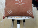 Terracotta Moroccan Cactus Silk Pillow Cover, Boho Embroidered Cushion, Handmade Woven Pillow Case for So - product image 2