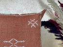 Terracotta Moroccan Cactus Silk Pillow Cover, Boho Embroidered Cushion, Handmade Woven Pillow Case for So - product image 4